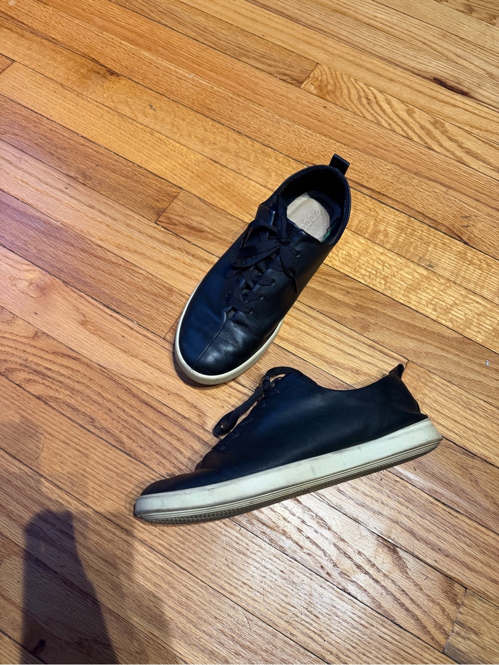 Ecco All Leather Sneakers Low-Top daily active sneakers Black unisex 40